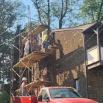 Scaffold Setup Chimney Repointing