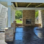 Porch Brick Fireplace Installation